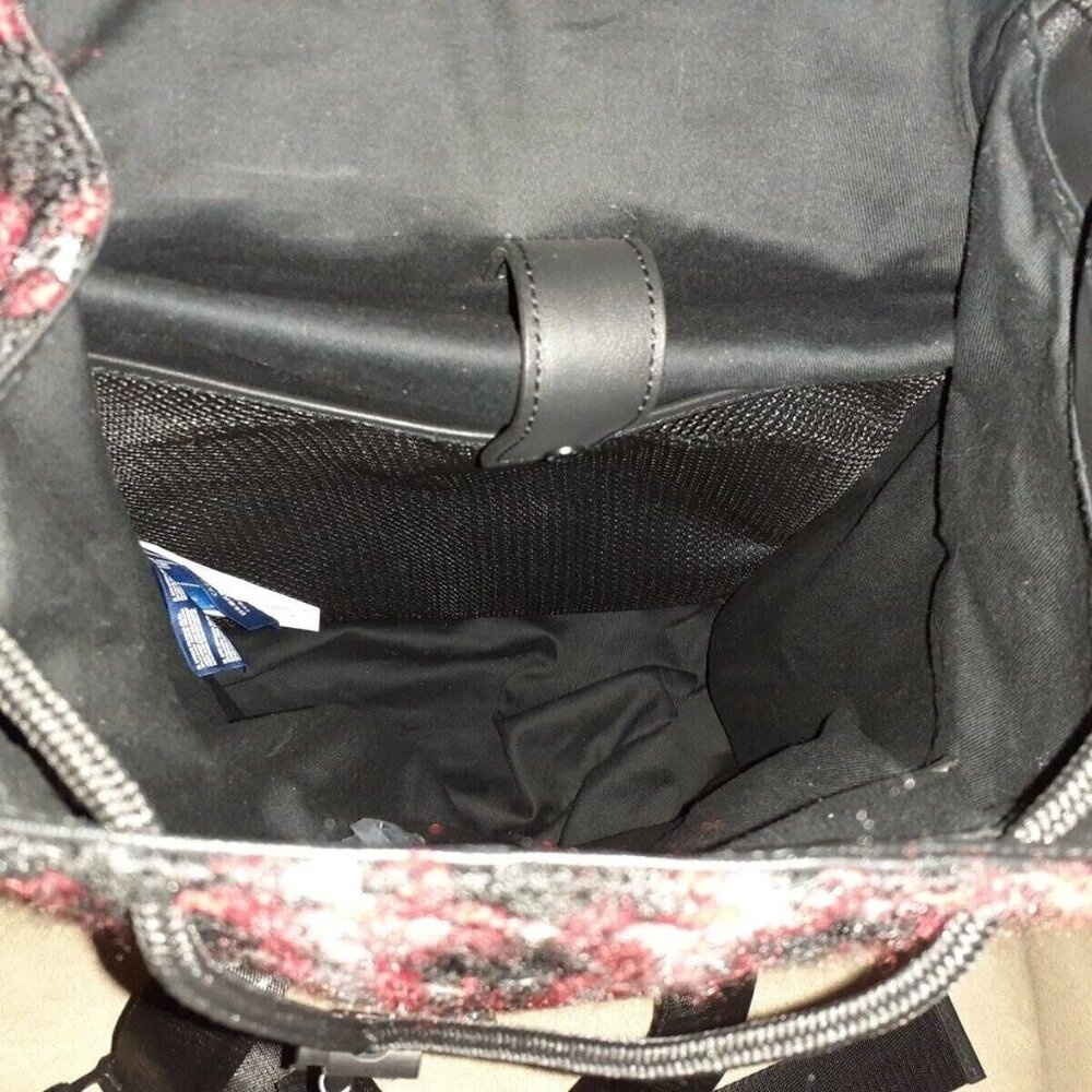 PAJAR-Logan Leather/Knit Luxury Special Force Sport Backpack-Black Plaid Mix-NWT - Picture 8 of 11